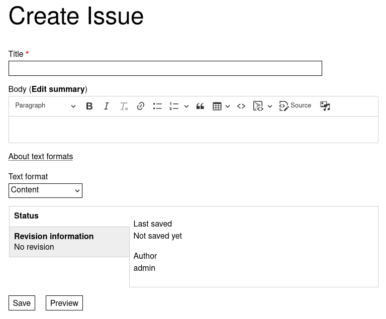 Node edit form