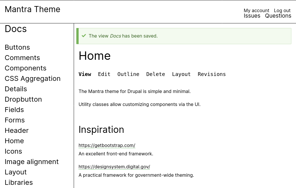 Mantra theme global sidebar 