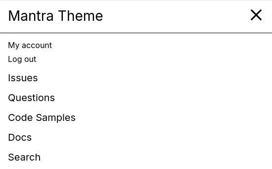 Mantra responsive menu mobile