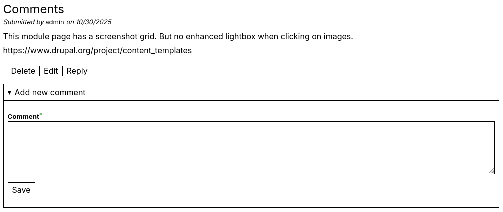 New comment form in details wrapper