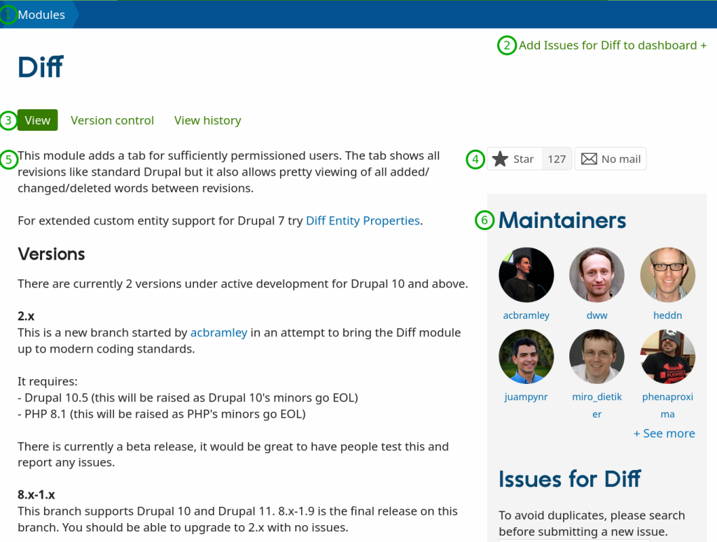Drupal.org project tab order