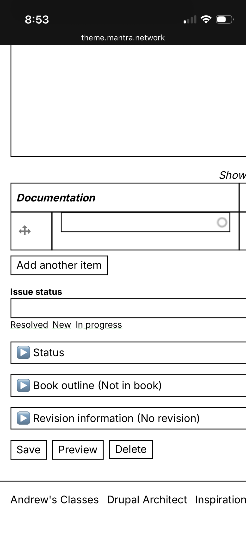 iOS uses default details style