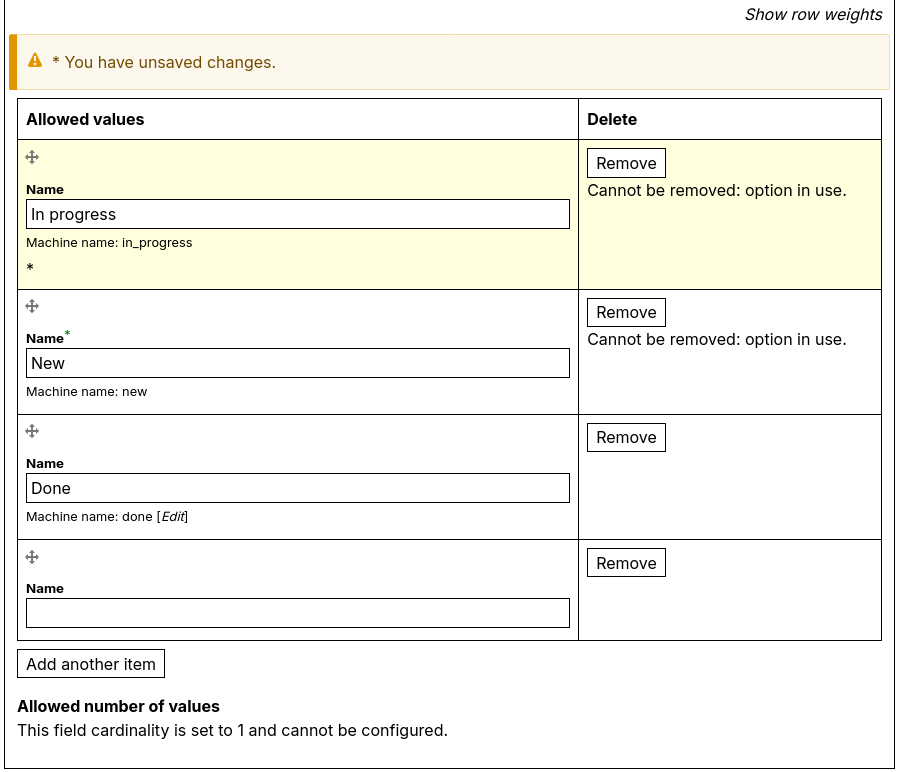 Mantra theme field options config form