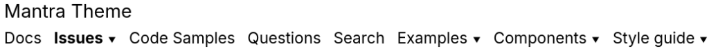 Menu dropdown icon points down instead of right