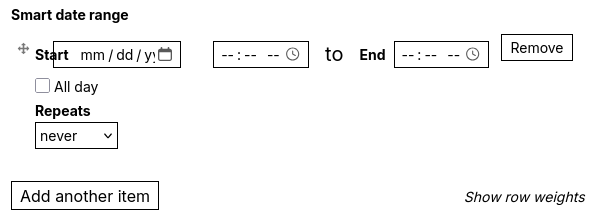 Smart date range widget