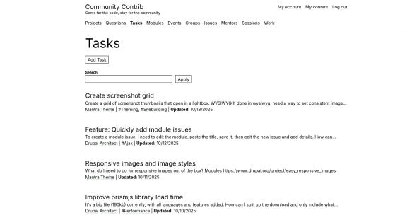 Views listing with long lines of text